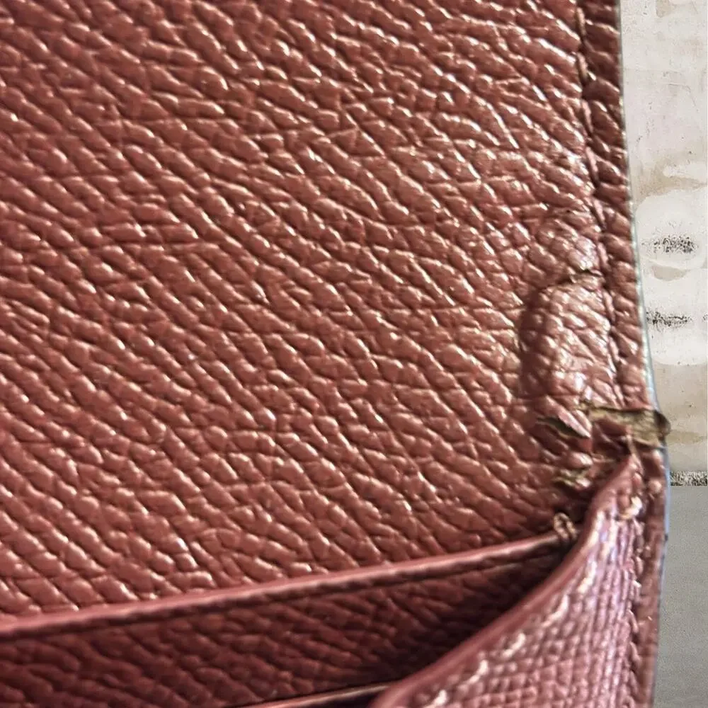 Coach Leather Slim Envelope Wallet in Rich Cherry
